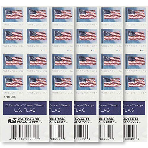 Stamps Holder with Stamps - 100 Forever Stamps, 5 Booklets of 20, with Holder for Desk.