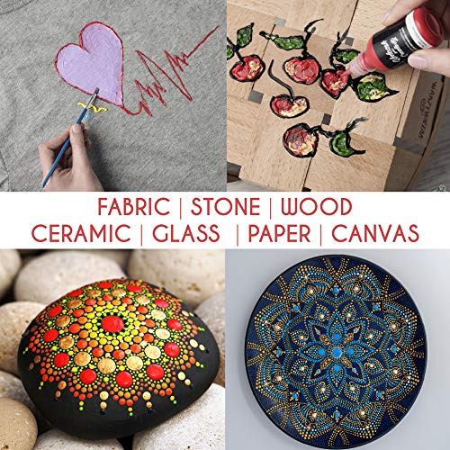 Puffy Paint 3D Fabric Paint (3 Brushes) Set of 24 colors (1 oz