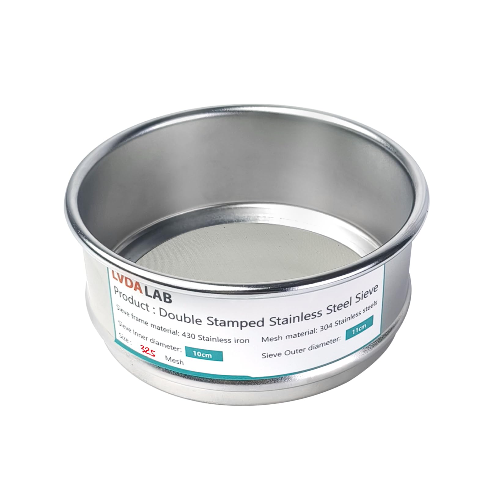 Photo 1 of LVDALAB 304 Stainless Steel Mesh Lab Sieve, 325 Mesh (0.045mm) Aperture Test Sieve, 4inch(10cm) Economy Standard Analysis Sample Test Sieves for Industrial Laboratory Homes