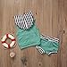 Newborn Baby Boys Girls Clothes Set 2 Pieces Stripe Vest Hoodie+Short Pants (1-2y, Green)