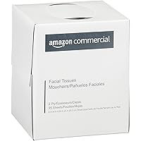 AmazonCommercial Facial Tissue Cube Box, 95 Sheets per Box, 36 Boxes