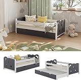 VitaliSpa Kids' Bed Jessica Grey/White 70x140 cm with Drawer view 2