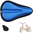 Liyamobu Kids Gel Bike Seat Cushion Cover for Boys & Girls, 9"x6" Breathable & Extra Soft Memory Foam Children Bicycle Saddle Pad with Water&Dust Resistant Cover