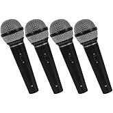 TOPPERFUN 4Pcs Microphone Props, Plastic Fake Microphone Toy, Fun Stage Toy, Simulate Speech Practice, Halloween Christmas Karaoke Fake for Costume Props