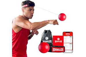 Boxbollen Original with App, Used by Celebrities - MMA Gear Boxing Ball - Boxing Reflex Ball with Adjustable Strap - Interact