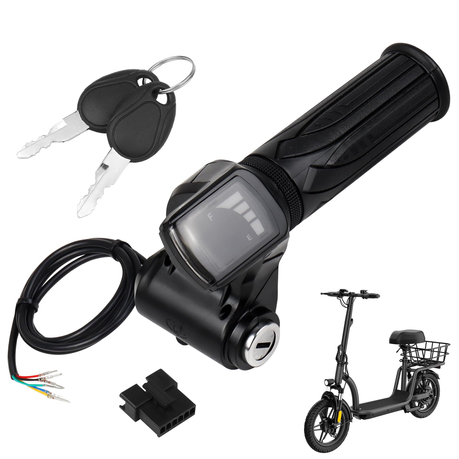 Photo 1 of GregYoung 36v Scooter Throttle,6 Pin Scooter Replacement Parts with Battery Charge Display,Compatible with Gotrax Flex Electric Scooter