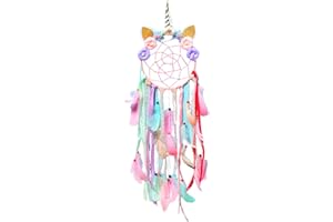 Unicorn Dreamcatcher for Girls | Handmade Colorful Feather Dream Catcher | Bedroom Wall Hanging Decoration, Wedding Décor & G