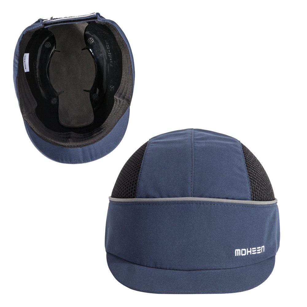 Photo 1 of MOHEEN Safety Bump Cap, Baseball Hat Style with Reflective Stripes Lightweight and Breathable Hard Hat Head Protection Cap (Micro Blue 18101)