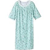 Silverts Open-Back Hospital Gowns for Women – Comfortable, Easy Dressing for Seniors & Patients - Lace Trim 2/3 Sleeve