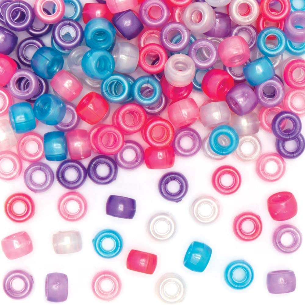 Baker Ross FE214 Princess Kids Craft Pony Beads - Pack of 500, Multi Coloured Embellishments for Children's Jewellery Making, Arts Crafts and Crafting Activities