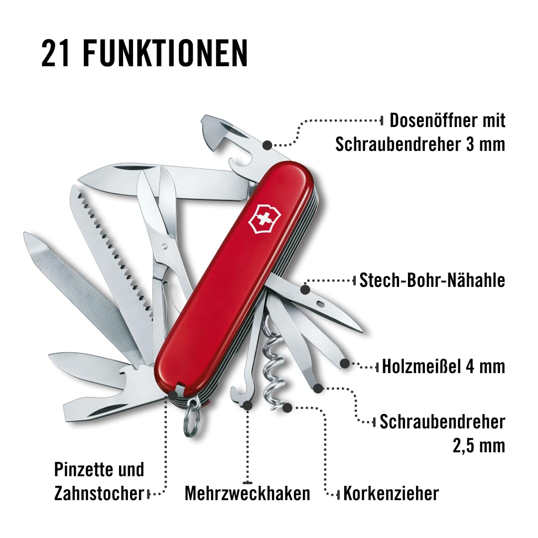 Victorinox Schweizer Taschenmesser, Ranger, Swiss Army Knife, Multitool, Klappmesser, 21 Funktionen, Klinge, Korkenzieher, Dosenöffner 5