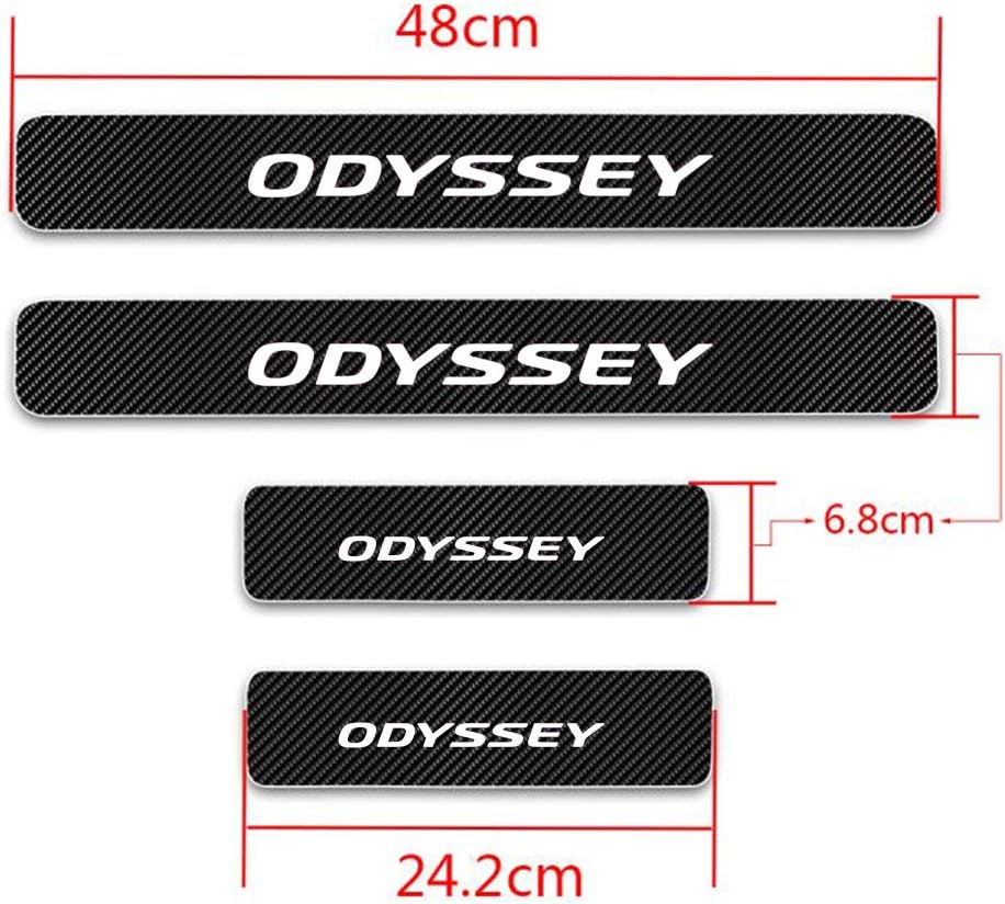 N/A 4PCS Car Door Sill Protector Carbon Fiber Scuff Plate For Honda Odyssey 2007-2019, Trim Cover Kick Threshold Welcome Pedal Styling Decoration Accessory