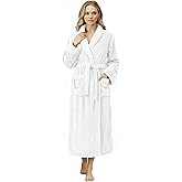 NY Threads Women's Fleece Shawl Collar Bathrobe Plush Long Spa Robe, Medium