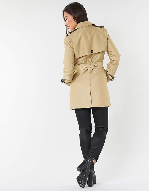 Trench con Bottoni E Cintura, Taglio Dritto, Colore Beige, Taglia 36