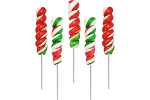 Fruidles 12-Pack Christmas Twist Lollipop, Mixed Fruit Flavor, Individually Wrapped Lollipops, 3" Inch Twist Suckers (12-Pack)