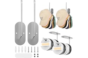 YIMINU.DS 2 Pack Hat Organizer Hat Rack for Baseball Caps Wall Mount, Tumbler Lid Organizer, Kitchen Utility Hooks under Cabinet, Hat Hanger Cup Lid Holder Self Adhesive No Drilling for Door Closet Wall