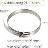 TUPARKA 8Pcs Metal Hose Clips 91-114mm Stainless Steel Ducting Clamps Pipe view 2