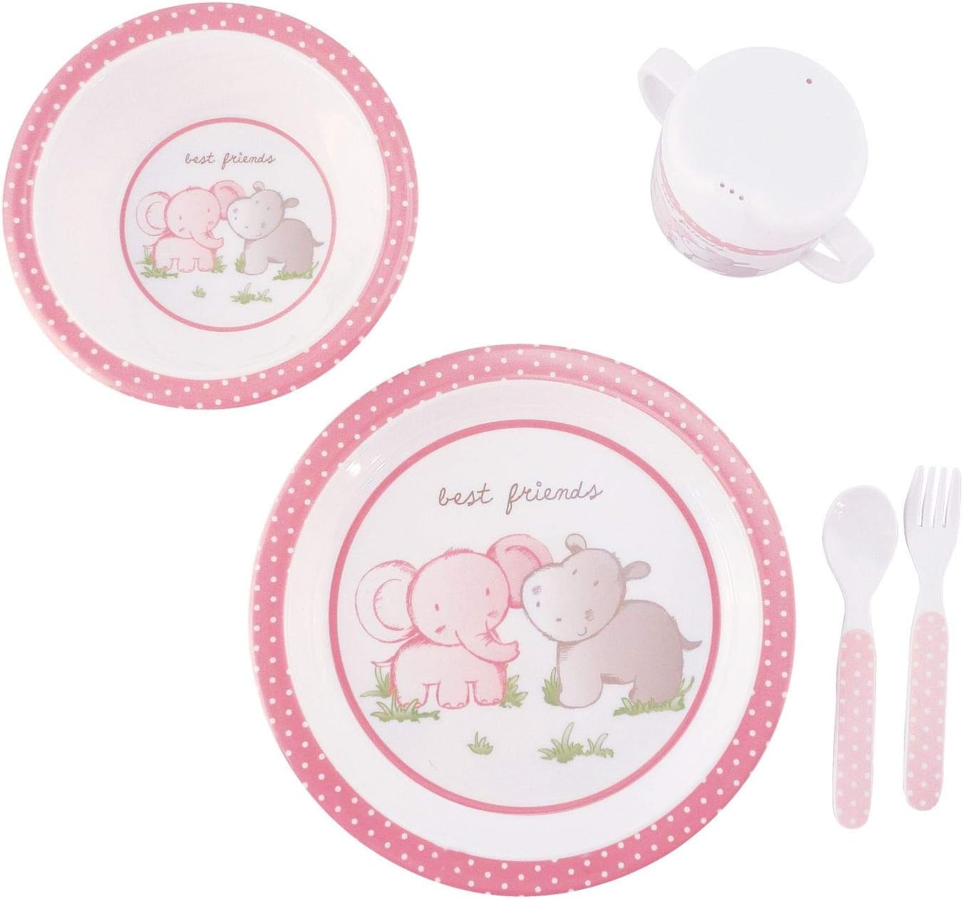 Bieco Baby Dinner Set including Animal Design, Rosa, 5 Stück (1er Pack) - Image 3