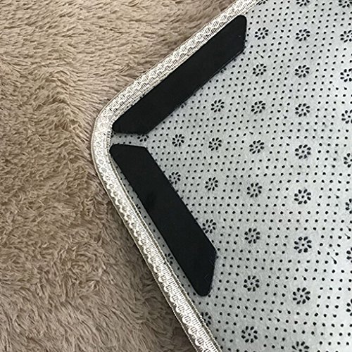 Minzhi 8pcs Trapezoid Anti-slip PU Carpet Gripper Corners and Edges Non Slip Rug Pads for Kitchen Bathroom - Thumbnail 2