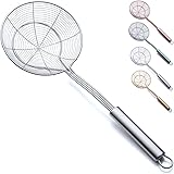 Strainer Spider Skimmers For Kitchen Cooking and Frying Food,Kyraton Stainless Steel Slotted Spoon Pasta Strainers Tomato Foo