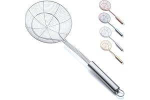Strainer Spider Skimmers for Kitchen Cooking and Frying Food,Kyraton Stainless Steel Slotted Spoon Pasta Strainers Tomato Foo
