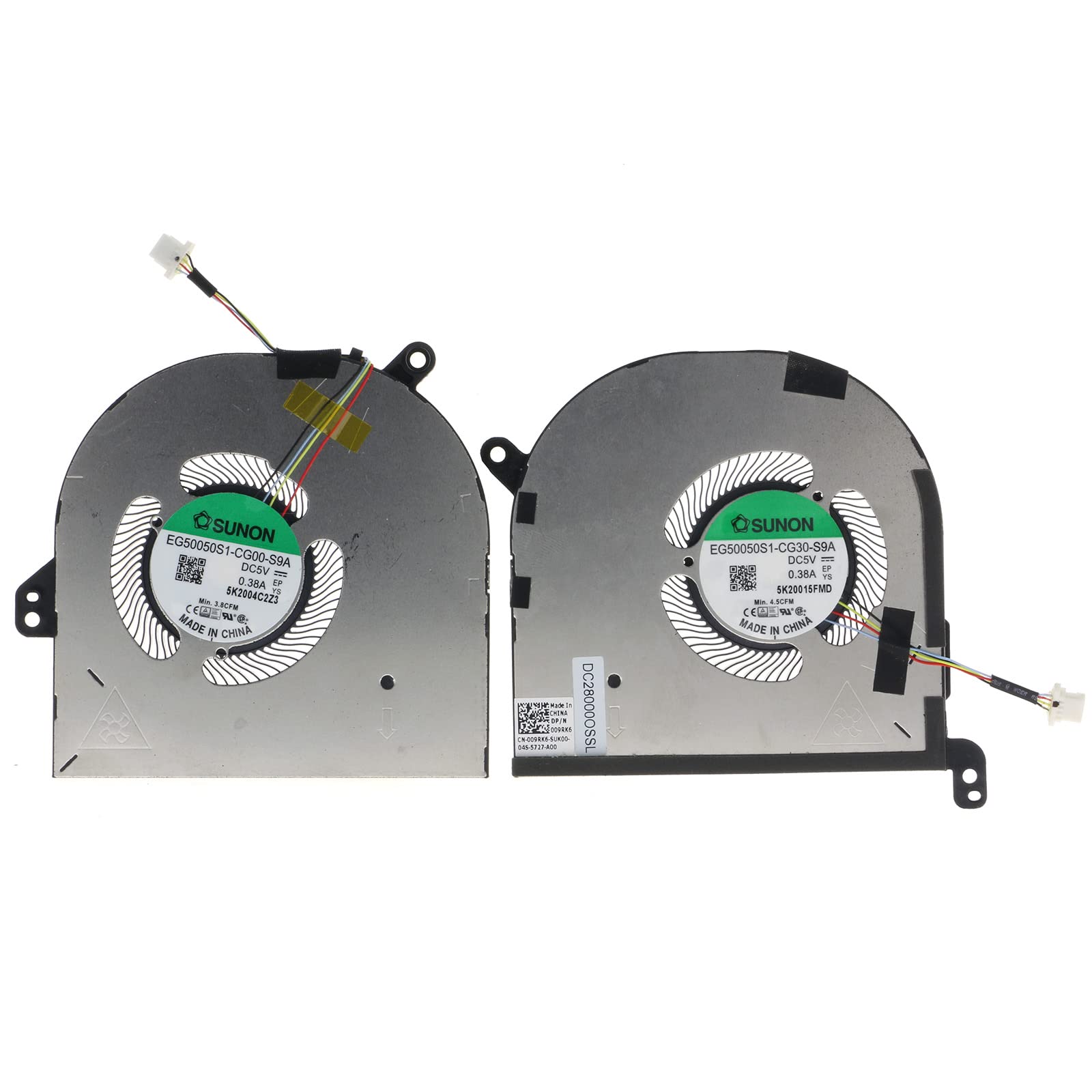 TRADOCK CPU & GPU Cooling Fan For DELL XPS 15 9500 Precision 5550 0DJH35 009RK6