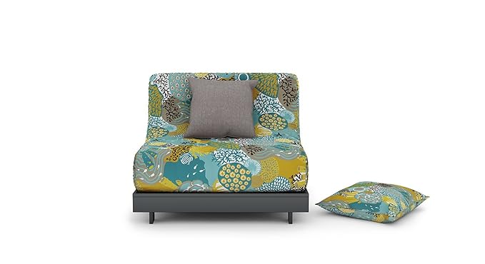Urban Ladder Finn Floor Folding Adjustable Single Seater Sofa cum Bed (Caribbean Treasure)