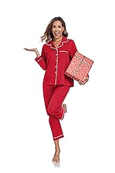 COLORFULLEAF Women's 100% Cotton Long Sleeve Pajama