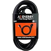 A2 Energy 10FT Dryer Extension Cord, 10 Feet NEMA 14-30 for Level 2 EV Charging, 30 Amp 125/250V Power Cable 4 Prong UL Liste