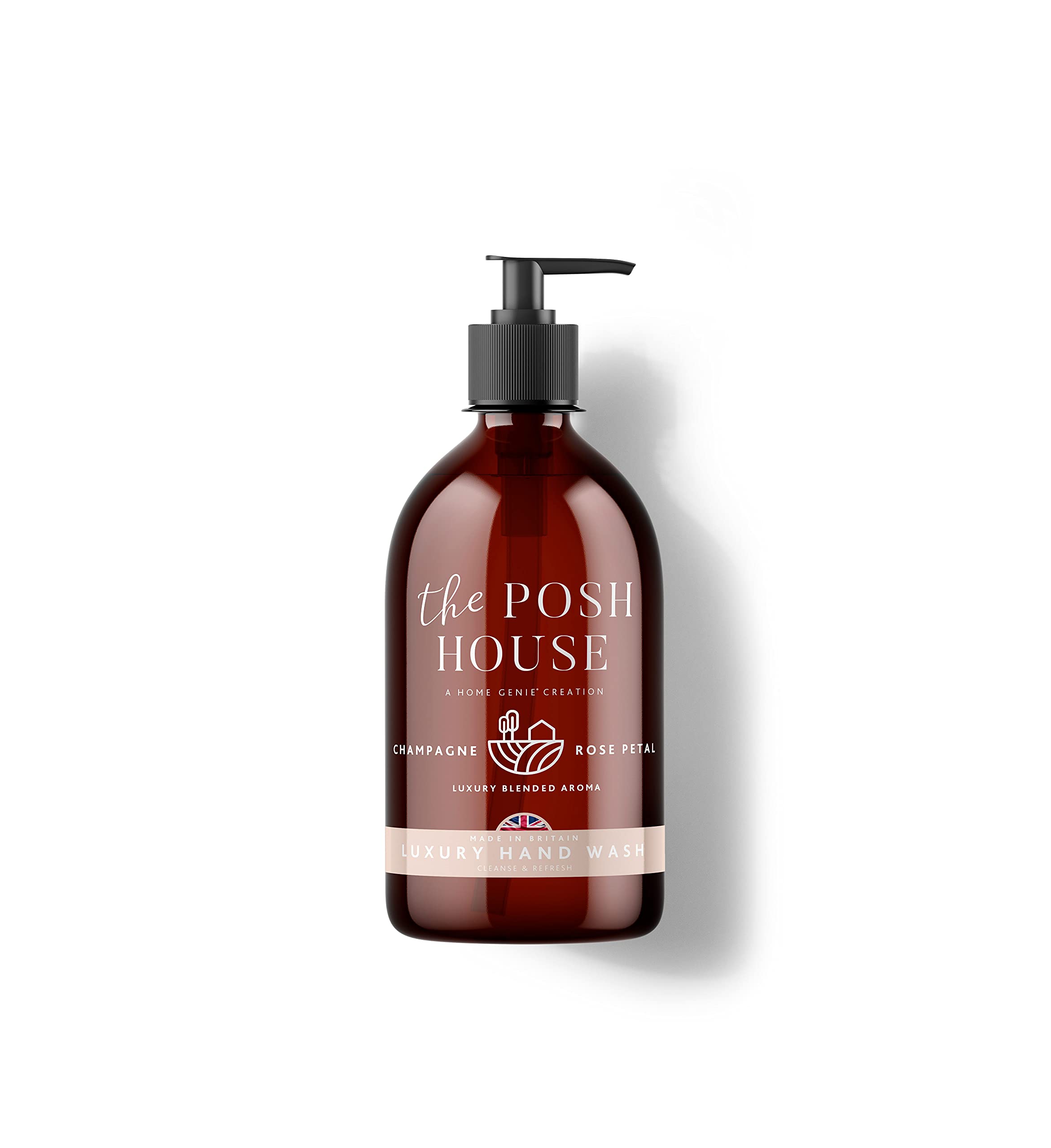 The Posh House Luxury Hand Wash Soap | Champagne and Rose Fragrance, 500ml, Clear