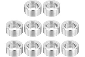 PATIKIL M6 Stainless Steel Spacers, 12Pcs Metal Spacer 6mm ID x 10mm OD x 5mm L Screw Standoff for 1/4" or M6 Screw