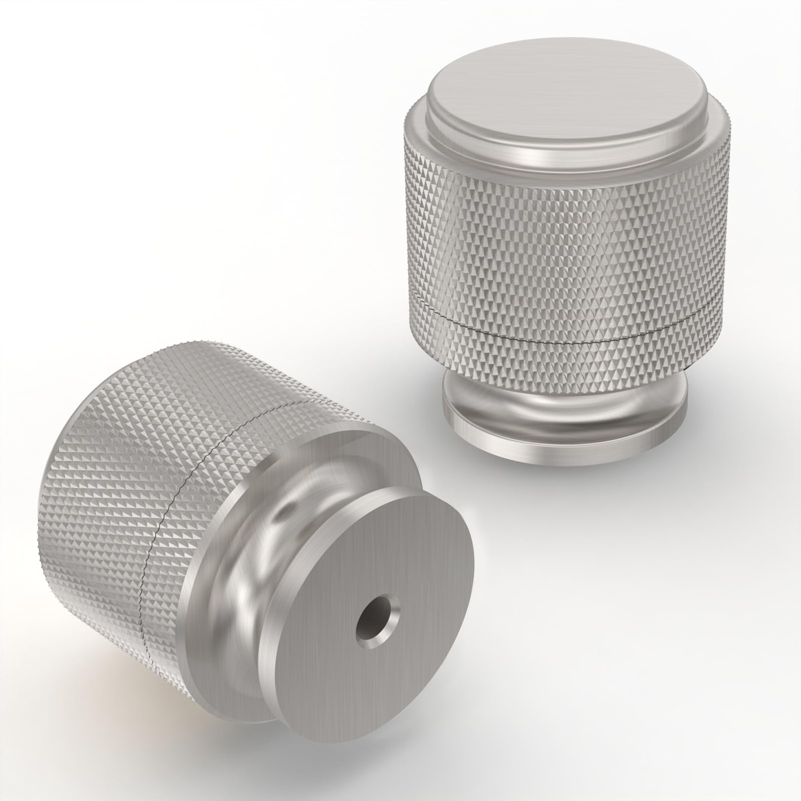 9BUILD 10 Pack Brushed Satin Nickel Drawer Knobs - Cabinet, Cupboard, Kitchen Door, Dresser, Single Hole Wardrobe