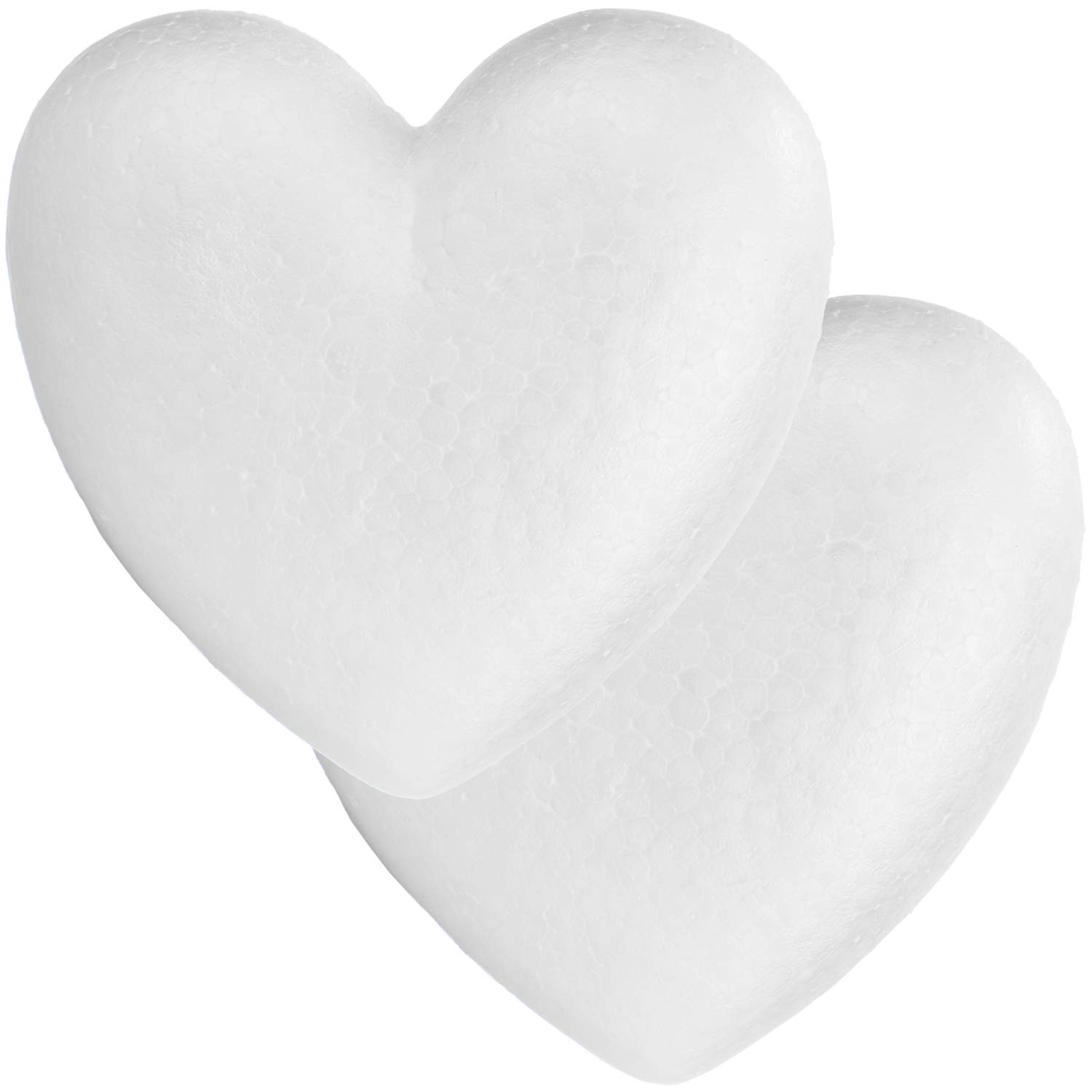 COM-FOUR® 2x Styrofoam heart for crafting - Styrofoam craft kit in heart design - Decorative material for flower arrangements and handicrafts (2 pieces - heart closed)