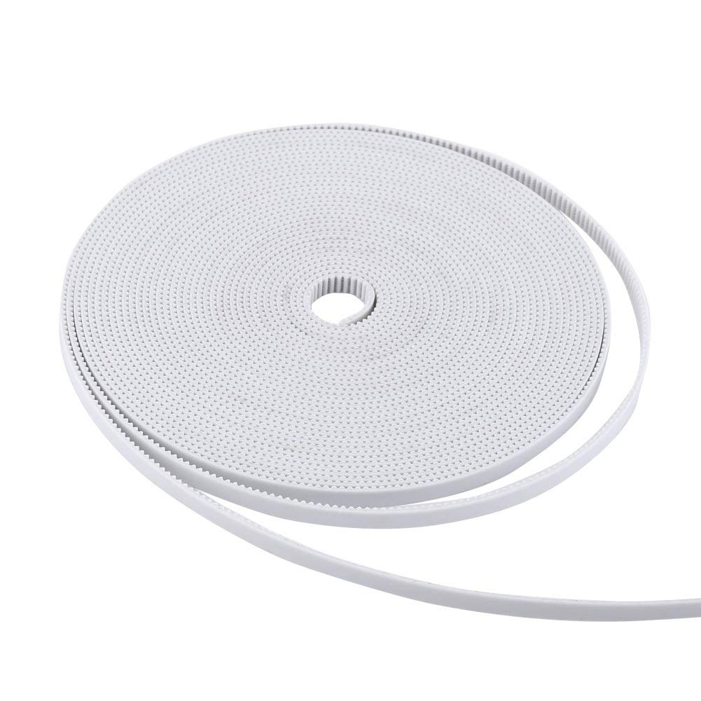 10M White Open Timing Belt for 3D Printer 6mm Wide PU with Steel