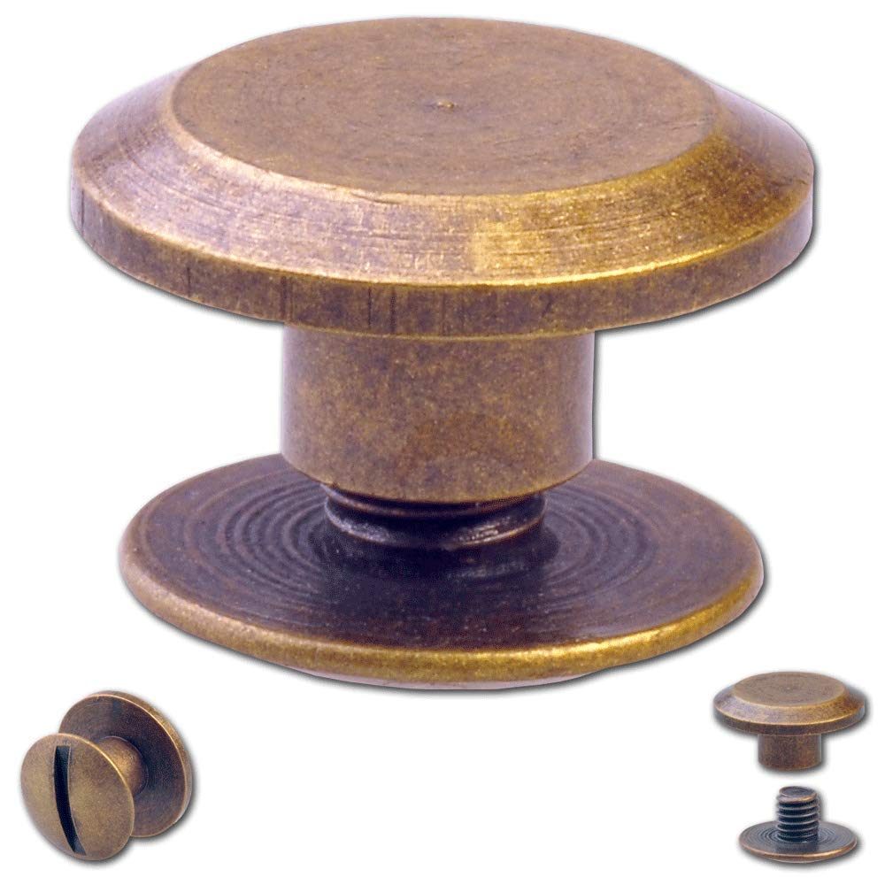25 Sets Chicago Screws Belt Screw Rivets 3MM Brass-Antique