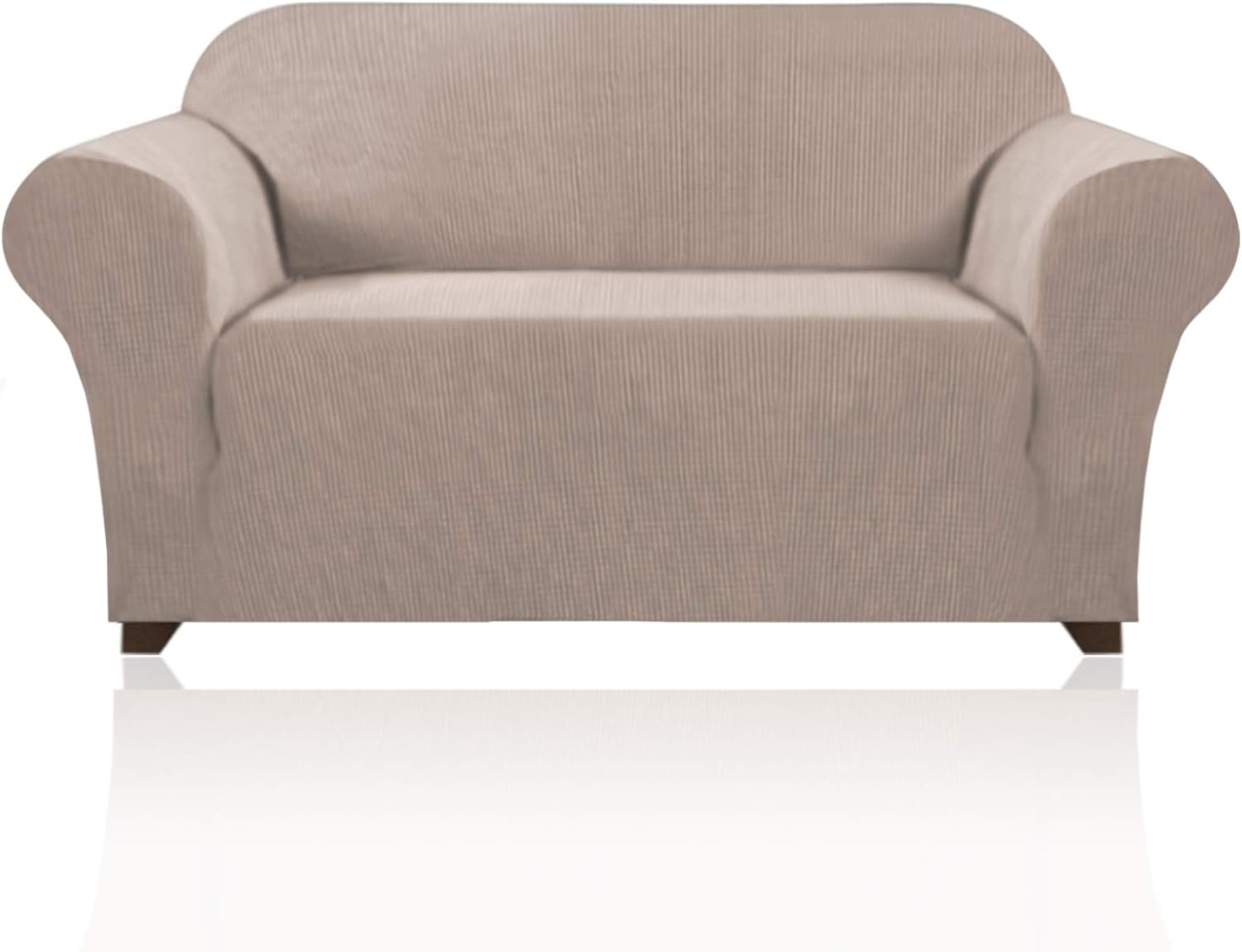 Slipcovers - Stretch Sofa Slipcover 1 Piece Sofa Cover for 2 Cushion Couch Furniture Protector/Cover Couch with Elastic Bottom Soft and Durable Sofa Cover Pet Protector (Loveseat, Sand)