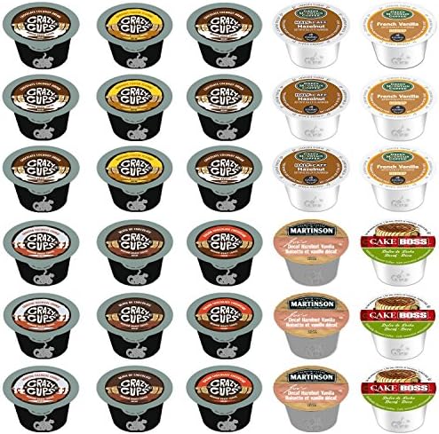30-Count Coffee K-cups for Keurig Decaf Flavored featuring Pumpkin Vanilla Cream, Chocolate Coconut, Death by Chocolate, Frosted Oatmeal Cookie, Italian Chocolate Cheesecake, Dulce de Leche