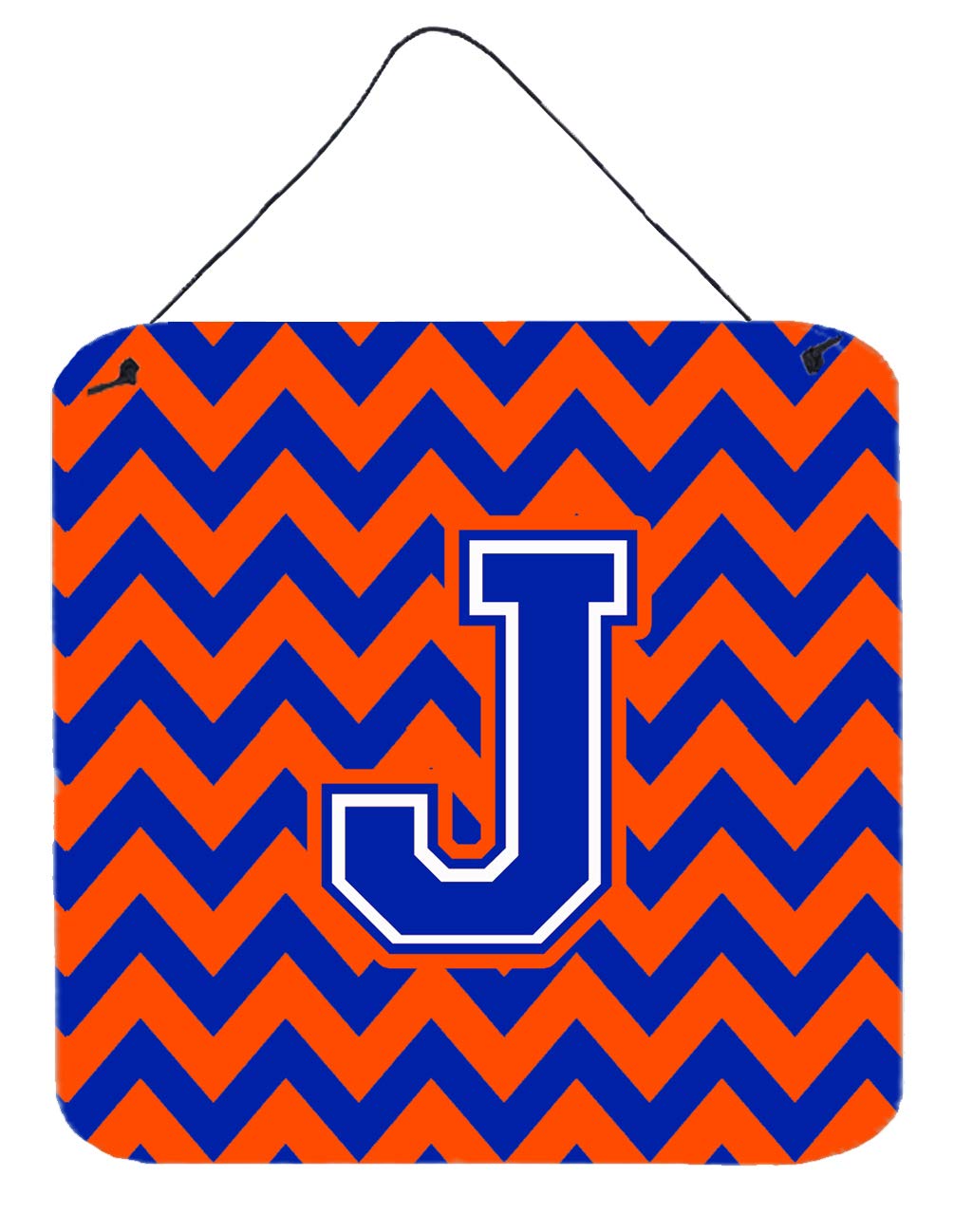 Caroline's Treasures Letter J Chevron Orange and Blue Wall or Door Hanging Prints CJ1044-JDS66, Aluminum, 6x6 โ image 1