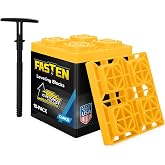 Camco FasTen RV Leveling Blocks - 8.5&rdquo; x 8.5&rdquo; x 1&rdquo;- 10-Pk - Made in the USA | Features Interlocking Design for Customizable Height &amp; Extreme Stability - Includes Carrying Handle for RV Storage (21022)