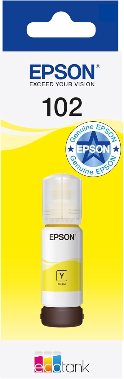 Epson EcoTank 102 Yellow Ink Bottle Genuine Ultra High Yield 6000 pages