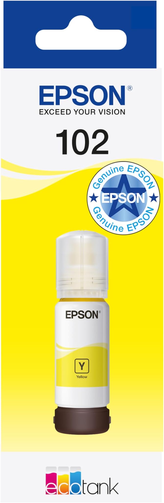 Epson EcoTank 102 Yellow Ink Bottle Genuine Ultra High Yield 6000 pages