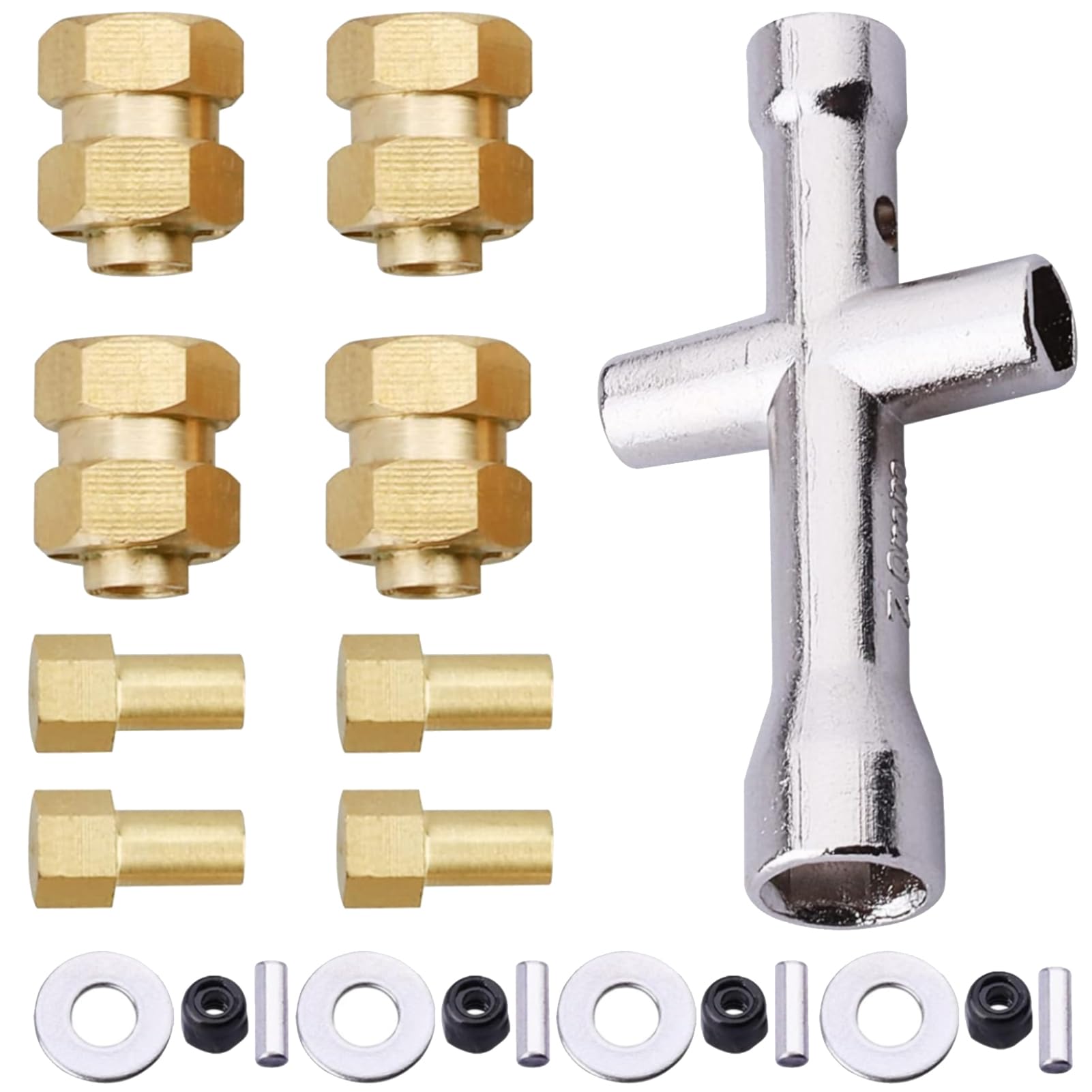 Photo 1 of Hobbypark Brass SCX24 Extended Wheel Hubs 7mm Wheel Hex Wheel Spacers for Axial SCX24 Gladiator Chevrolet C10 Deadbolt Wrangler JLU B17 Betty Bronco Upgrades Parts