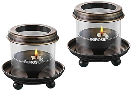 Borosil Antique Diya Lights (Medium, Set of 2)