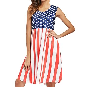 red and white striped sundress