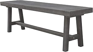 Vifah V1820 Outdoor Patio Dining Picnic Bench, 5-Foot, Gray