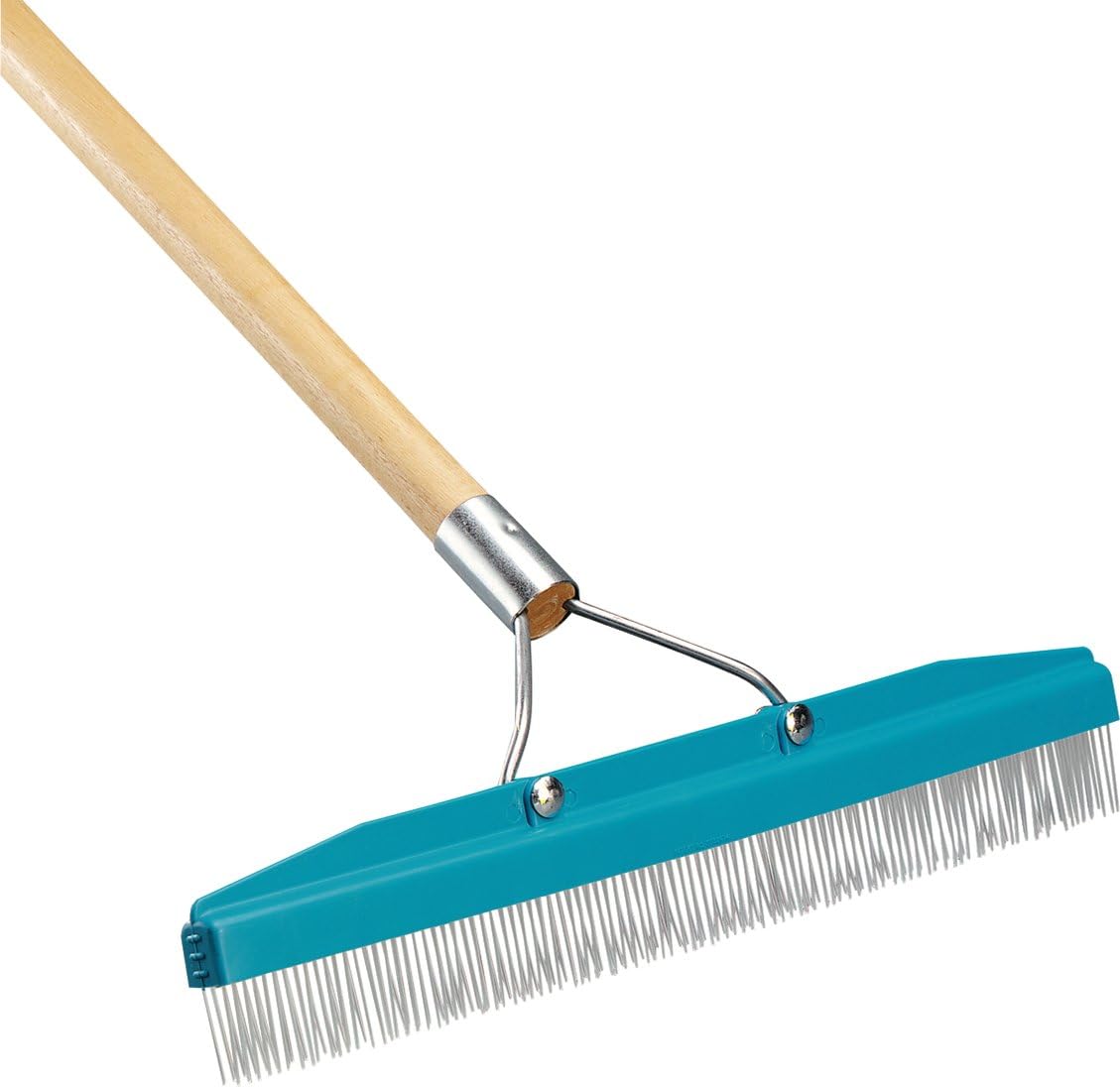 Commercial Groomer Carpet Rake 18 Wide with 54 Long Handle by