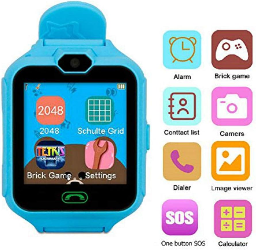 Hangang Phone Smart Kid Smartwatch Camera Games Touch Screen Cool Toys Watch,Game Watches for Kids, Gifts for Girls Boys Children (blue)