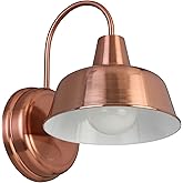 Design House Mason Farmhouse Gooseneck Barn Light, Outdoor Exterior Porch or Patio Wall Light Fixture, Copper Paint, 8 Inch D