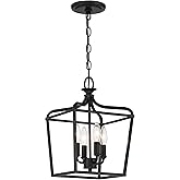 Minka Lavery 4445-66A Laurel Estate Convertible Pendant to Semi-Flush, 4-Light, 240 Total Watts, 10-in H x 15-in W, Coal Blac