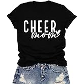 LuxLass Cheer Mom Shirt for Women Game Day Mama Tshirt Mama Cheerleading Tee Tops